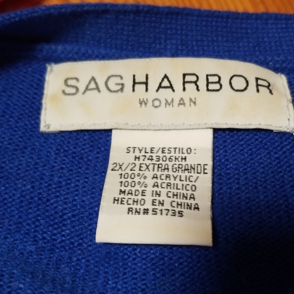 Sag Harbor acrylic blue sweater size 2X - Picture 6 of 7